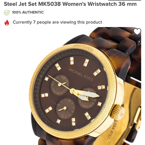 Michael kors steel jet tortoise shell wristwatch - Picture 2 of 5